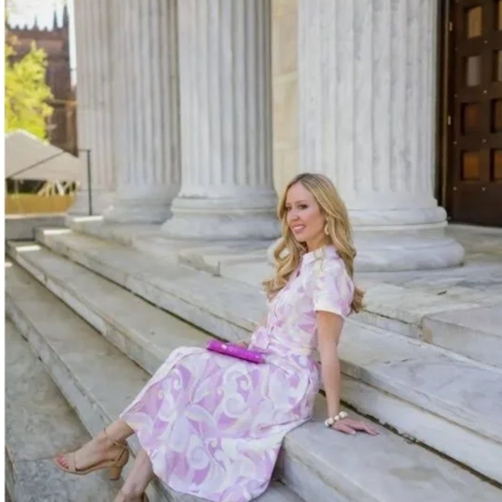 Hill House pink shirt dress